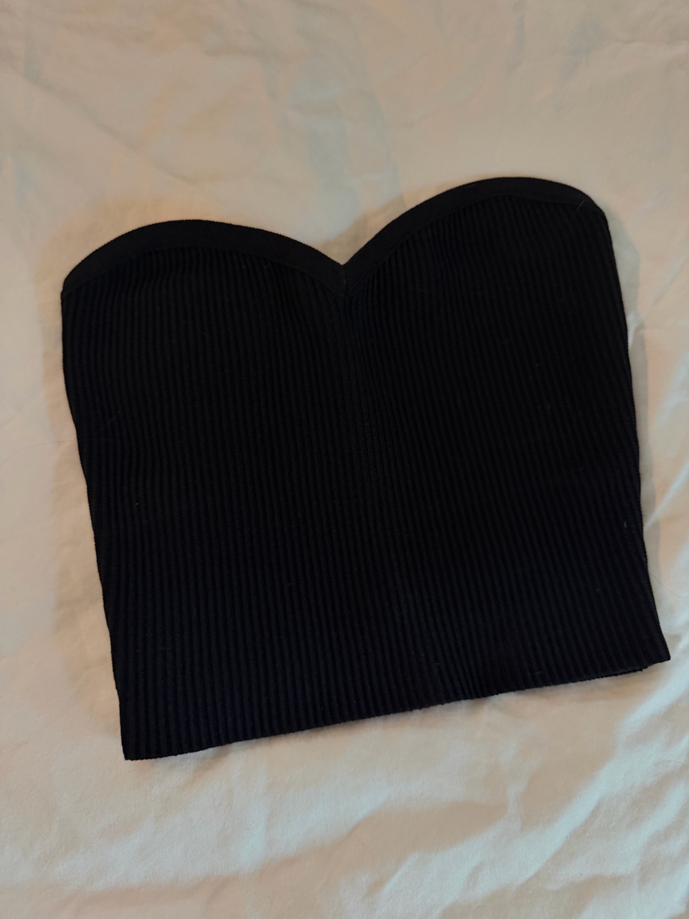 Aritzia Black Ribbed Strapless Sweetheart Tube Top